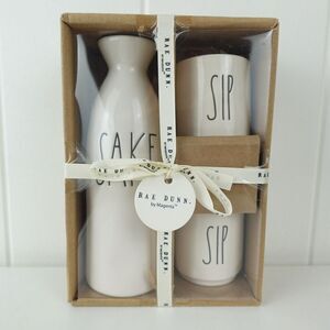 Rae Dunn by Magenta White Sake Set 3 Pieces